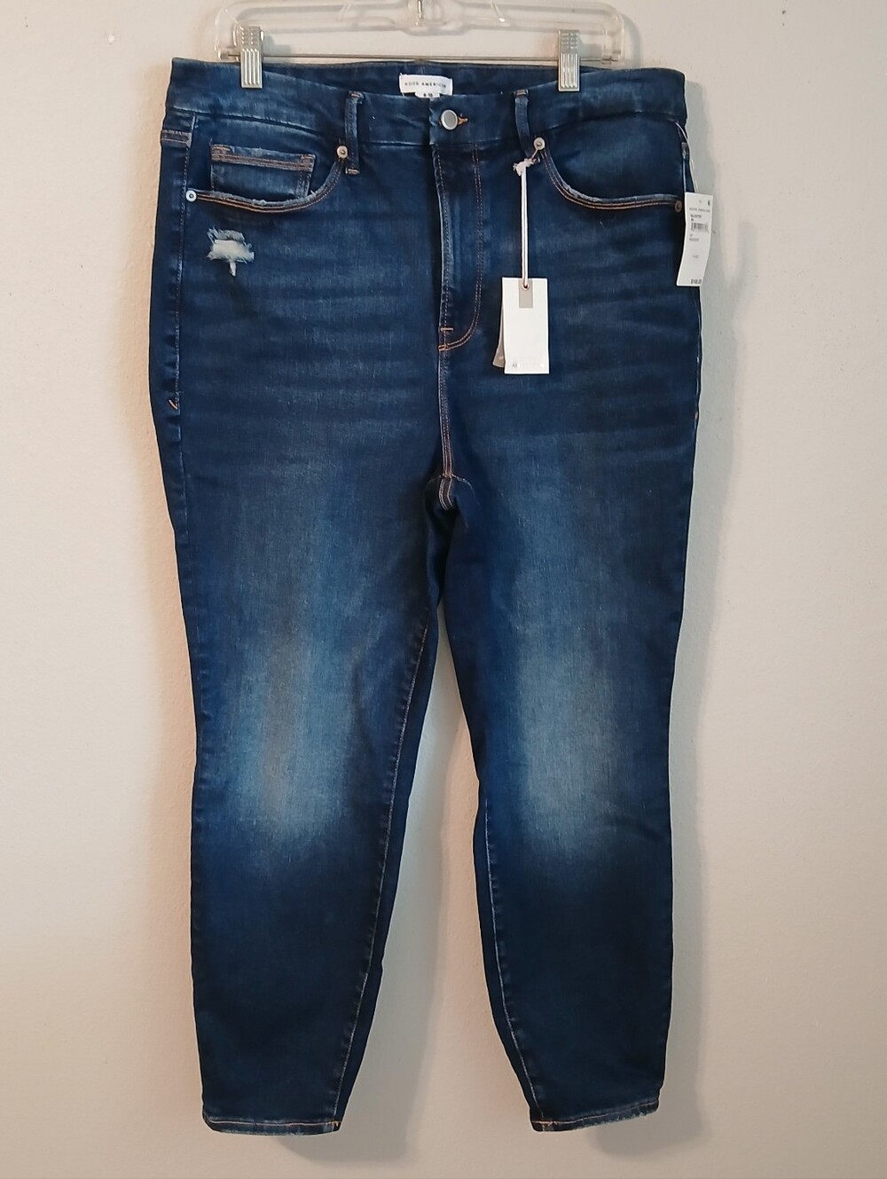 Good American Good Legs Crop Skinny Jean Size 14- 18 Indigo
